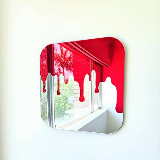 The Red Modern Drip Mirror Wall Decor