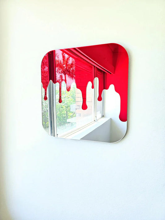 The Red Modern Drip Mirror Wall Decor